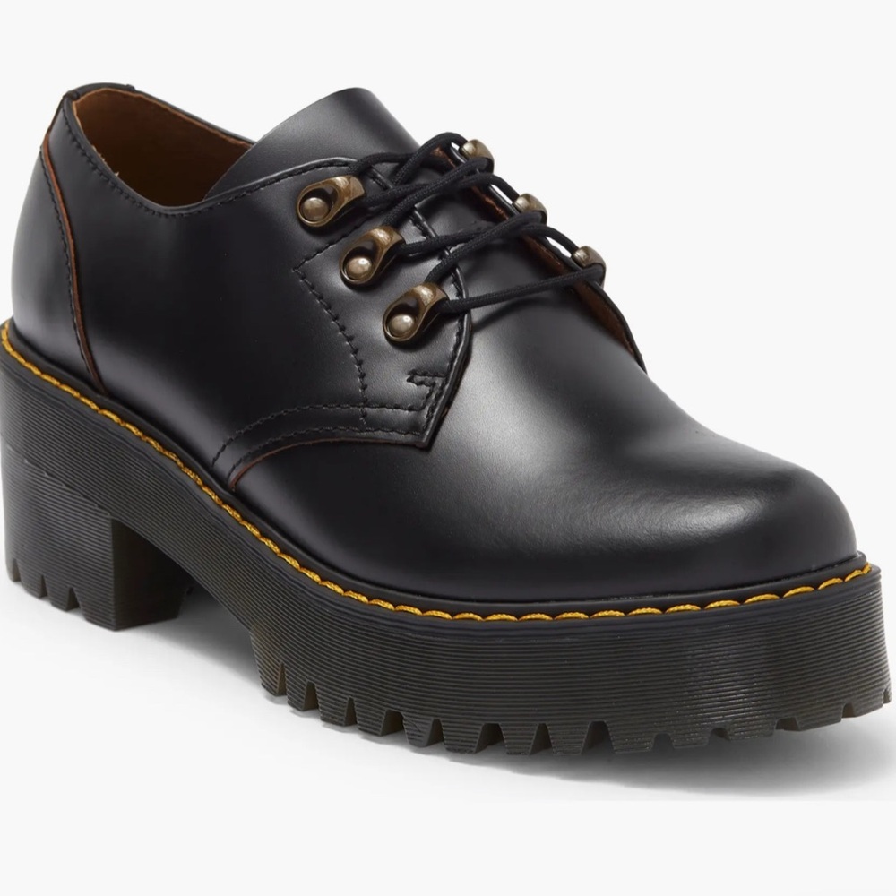 Dr. Martens Black Leona platform Derby